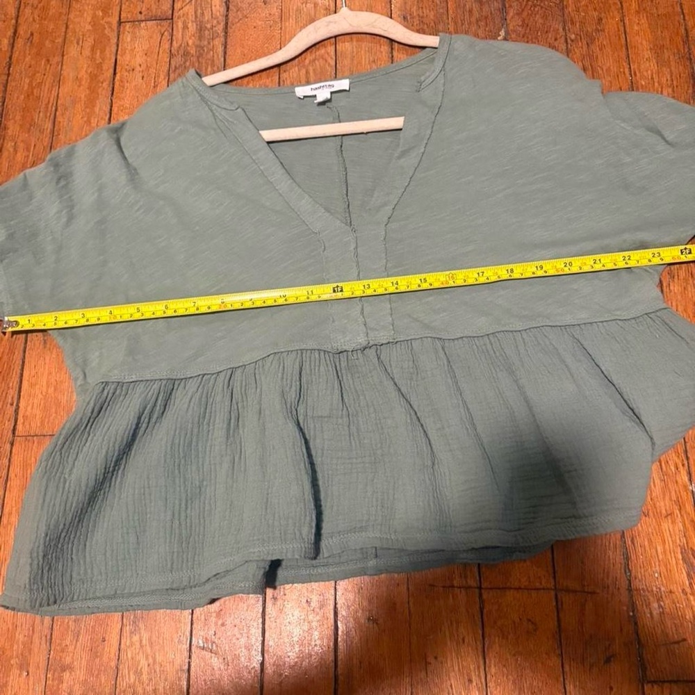 Granola girl boho‎ loose fit cute green 100% Cotton comfy top small - Picture 7 of 8